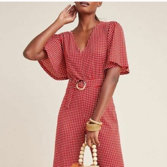 Anthropologie Red Polka Dot Jumpsuit - Picture 2 of 4